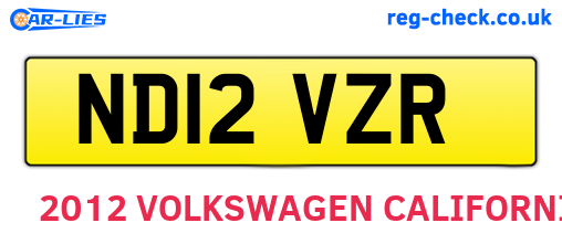 ND12VZR are the vehicle registration plates.