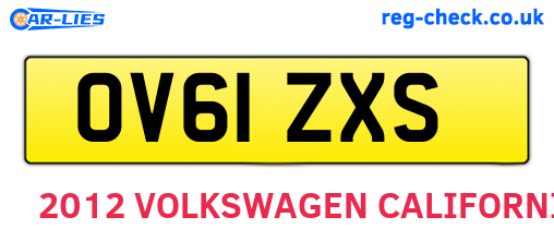 OV61ZXS are the vehicle registration plates.
