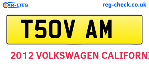 T50VAM are the vehicle registration plates.