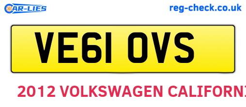 VE61OVS are the vehicle registration plates.