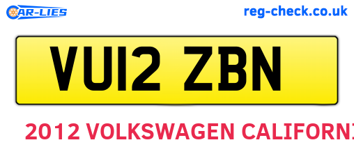 VU12ZBN are the vehicle registration plates.