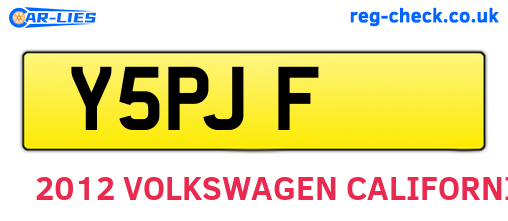 Y5PJF are the vehicle registration plates.