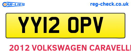 YY12OPV are the vehicle registration plates.