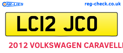 LC12JCO are the vehicle registration plates.