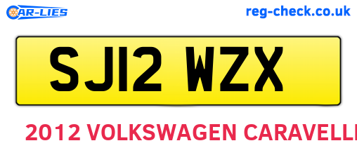 SJ12WZX are the vehicle registration plates.