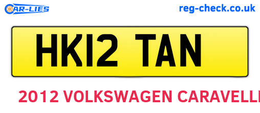 HK12TAN are the vehicle registration plates.