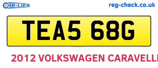 TEA568G are the vehicle registration plates.