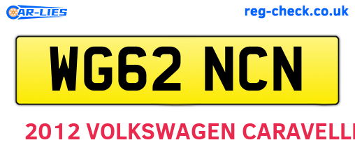 WG62NCN are the vehicle registration plates.
