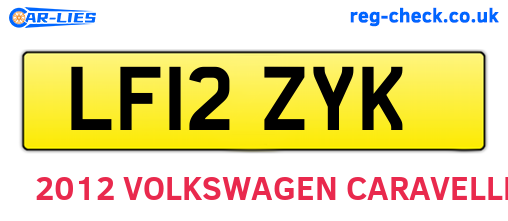 LF12ZYK are the vehicle registration plates.