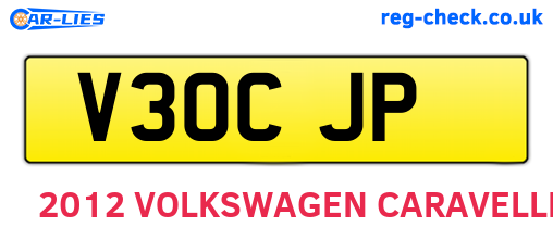 V30CJP are the vehicle registration plates.