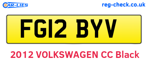 FG12BYV are the vehicle registration plates.