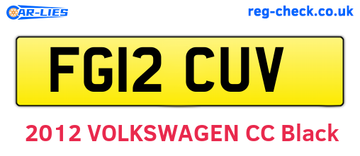 FG12CUV are the vehicle registration plates.