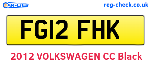 FG12FHK are the vehicle registration plates.