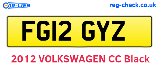 FG12GYZ are the vehicle registration plates.