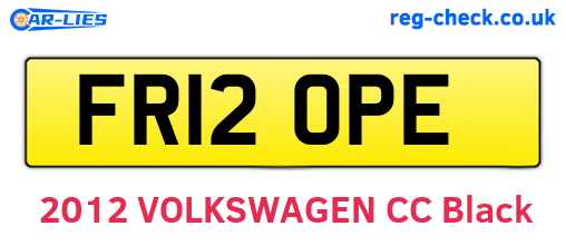 FR12OPE are the vehicle registration plates.