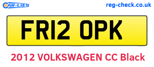 FR12OPK are the vehicle registration plates.