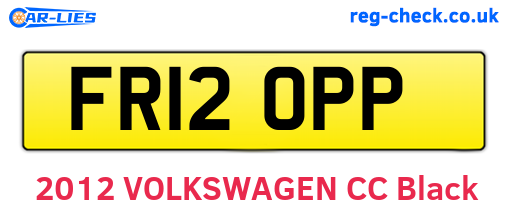 FR12OPP are the vehicle registration plates.
