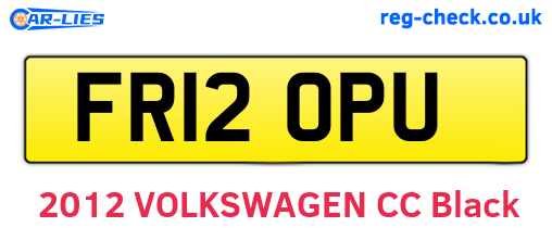 FR12OPU are the vehicle registration plates.