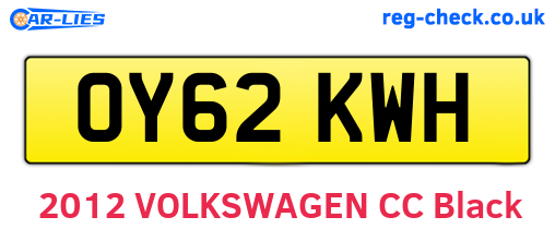 OY62KWH are the vehicle registration plates.