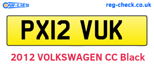 PX12VUK are the vehicle registration plates.