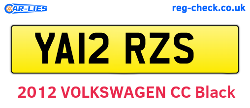 YA12RZS are the vehicle registration plates.
