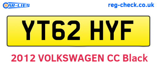 YT62HYF are the vehicle registration plates.