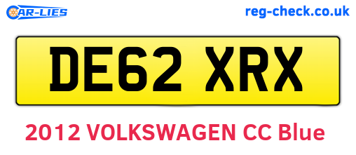 DE62XRX are the vehicle registration plates.
