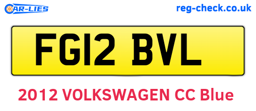 FG12BVL are the vehicle registration plates.