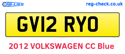 GV12RYO are the vehicle registration plates.