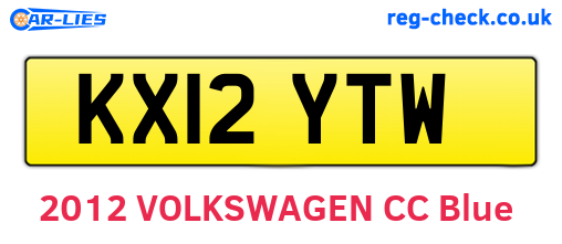 KX12YTW are the vehicle registration plates.