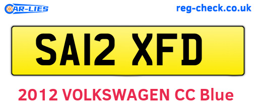SA12XFD are the vehicle registration plates.