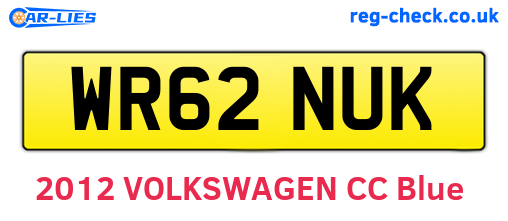 WR62NUK are the vehicle registration plates.