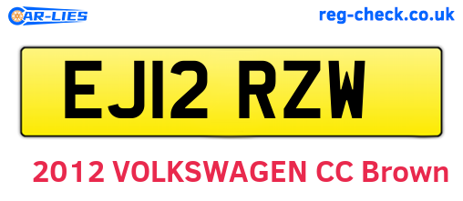 EJ12RZW are the vehicle registration plates.