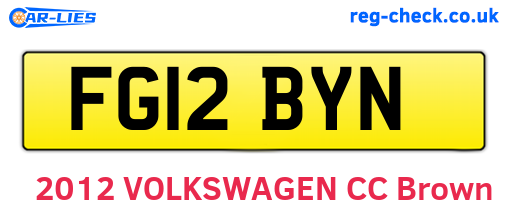 FG12BYN are the vehicle registration plates.