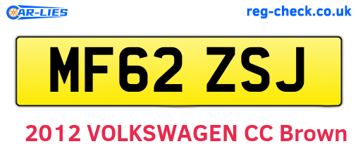 MF62ZSJ are the vehicle registration plates.