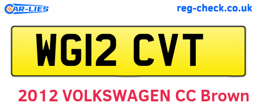 WG12CVT are the vehicle registration plates.