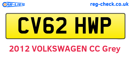 CV62HWP are the vehicle registration plates.