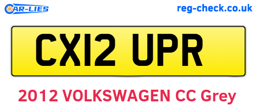 CX12UPR are the vehicle registration plates.