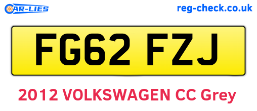 FG62FZJ are the vehicle registration plates.