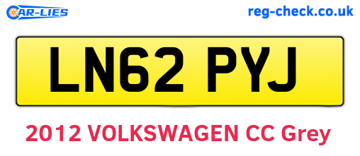 LN62PYJ are the vehicle registration plates.