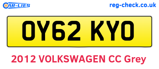 OY62KYO are the vehicle registration plates.