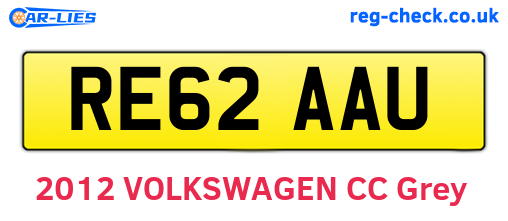 RE62AAU are the vehicle registration plates.