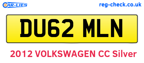 DU62MLN are the vehicle registration plates.
