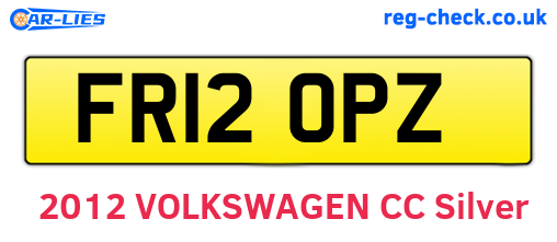FR12OPZ are the vehicle registration plates.