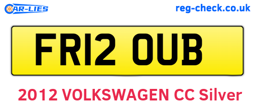 FR12OUB are the vehicle registration plates.