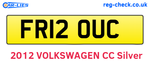 FR12OUC are the vehicle registration plates.