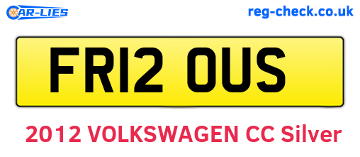 FR12OUS are the vehicle registration plates.