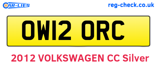 OW12ORC are the vehicle registration plates.