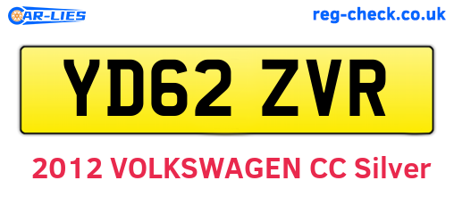 YD62ZVR are the vehicle registration plates.