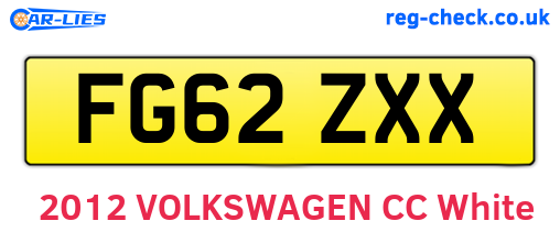 FG62ZXX are the vehicle registration plates.